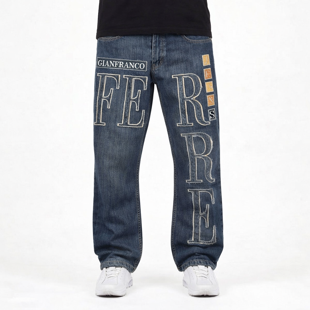 Vintage Gianfranco Ferre Flared Jeans|Washed Denim Look|Size M|