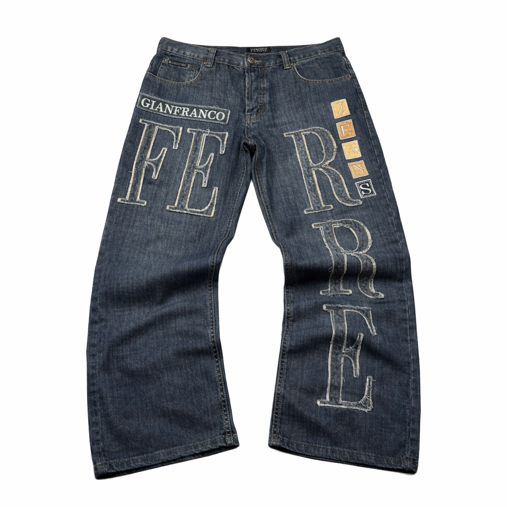 Vintage Gianfranco Ferre Flared Jeans|Washed Denim Look|Size M|