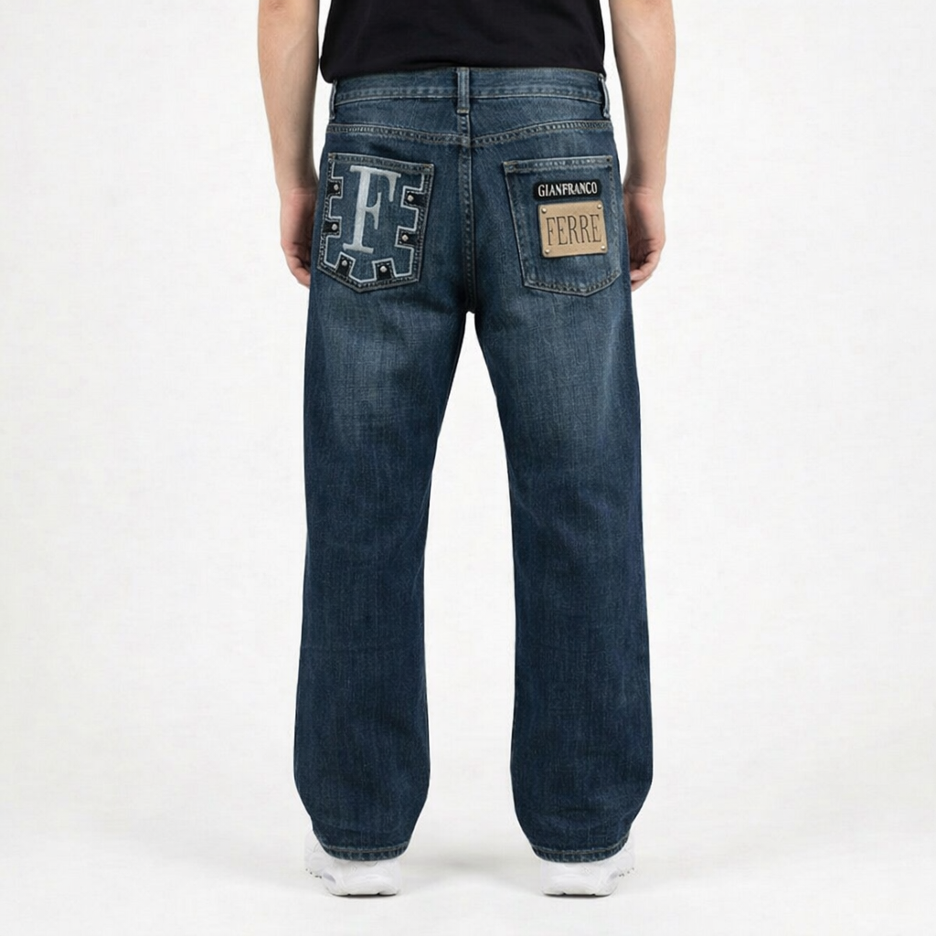 Vintage Gianfranco Ferre Flared Jeans|Washed Denim Look|Size M|